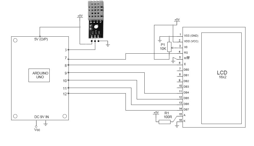 Arduino DHT11 Schematic