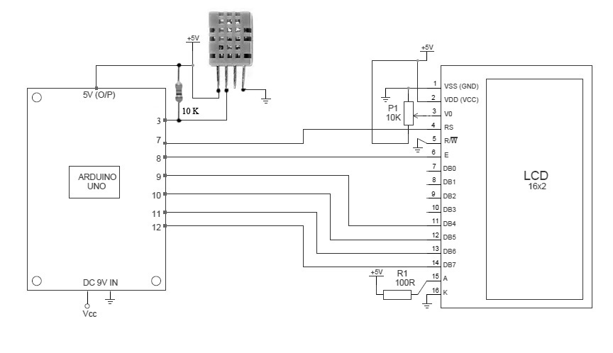 Arduino DHT11 Schematic
