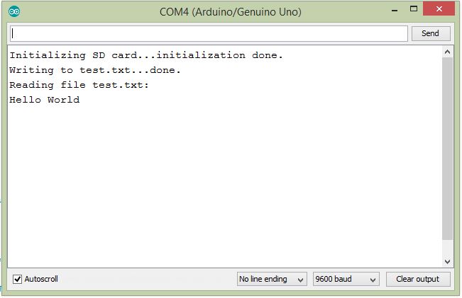 Arduino MicroSD Module Read Text File